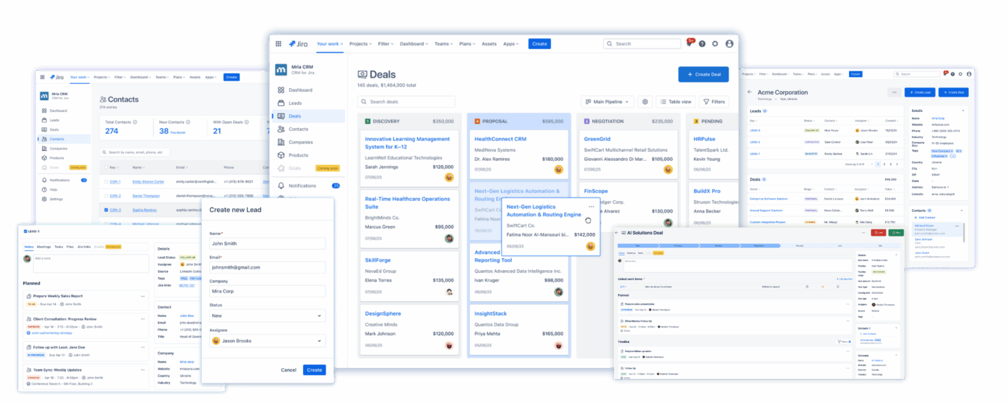 Mria CRM Core Concept: One account. One system. One team.