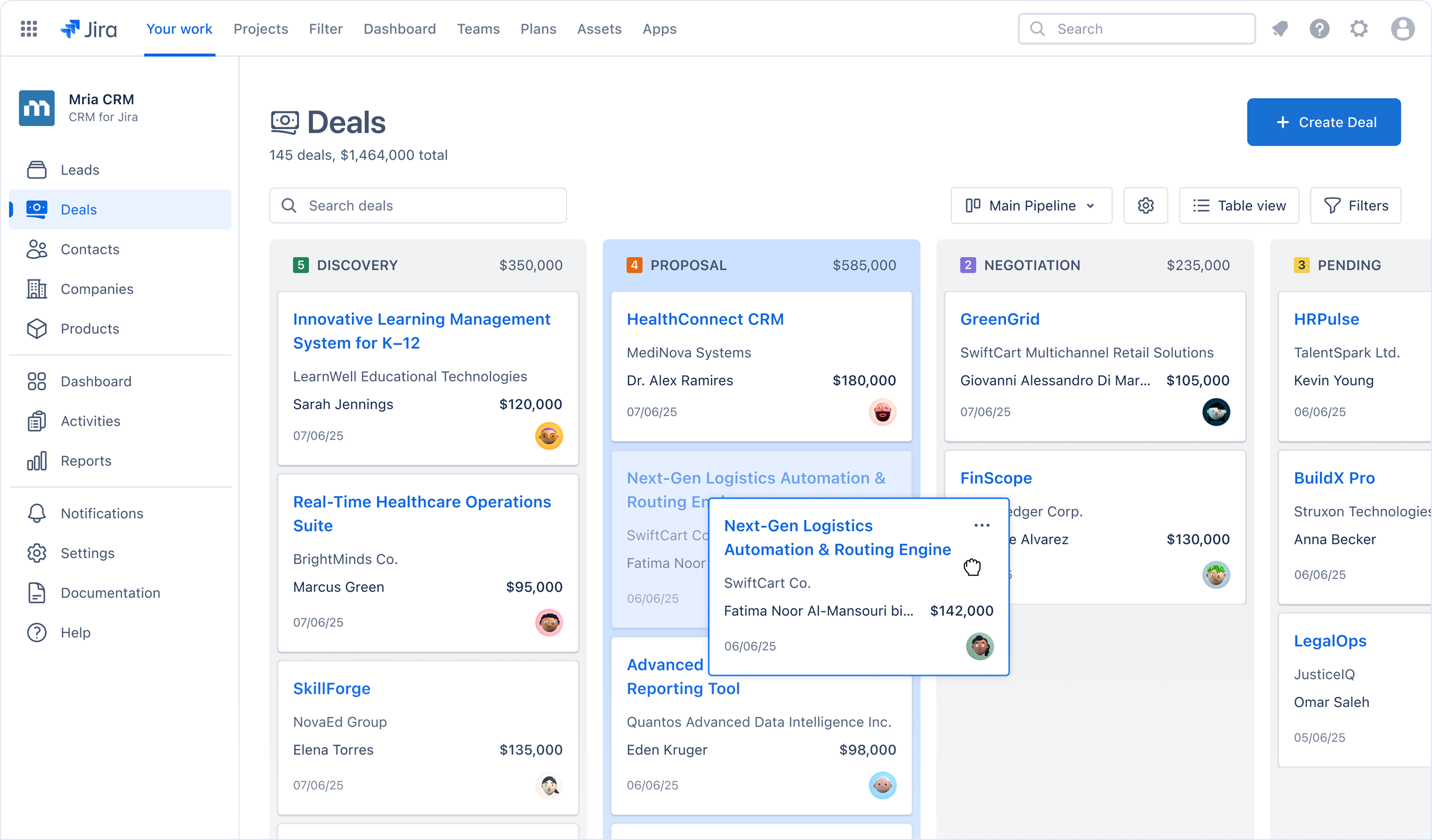 Mria CRM for Jira: Manage Customers & Grow Revenue Right in Jira