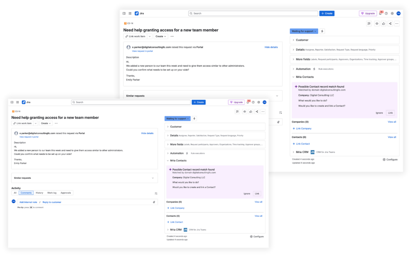 Customer Matching and Suggestions on Incoming JSM Support Requests