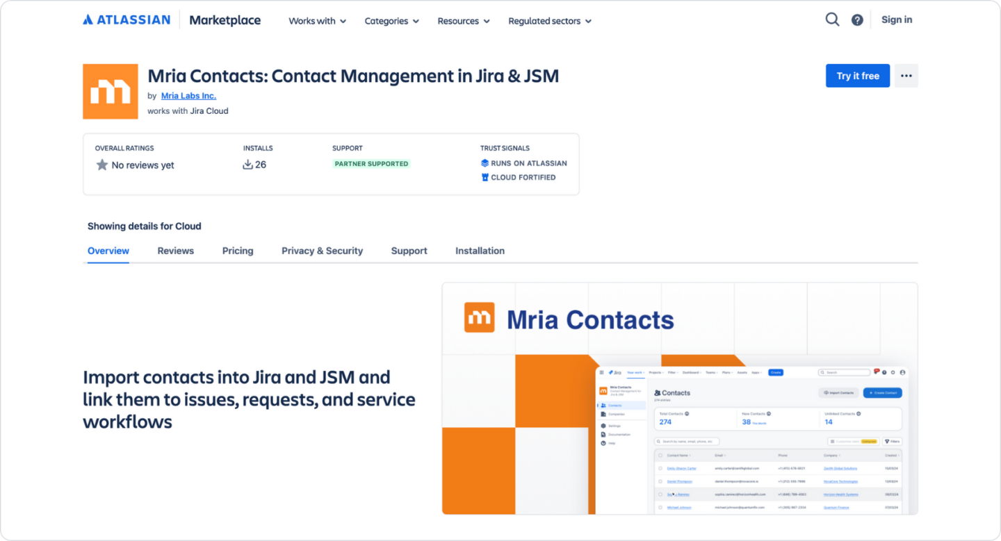 Introducing Mria Contacts: Contact Management in Jira & JSM