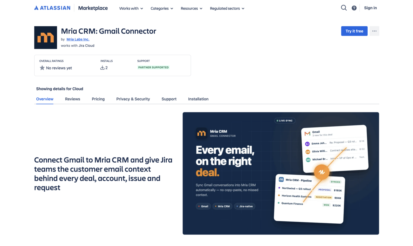 Mria CRM: Gmail Connector - Atlassian Marketplace 