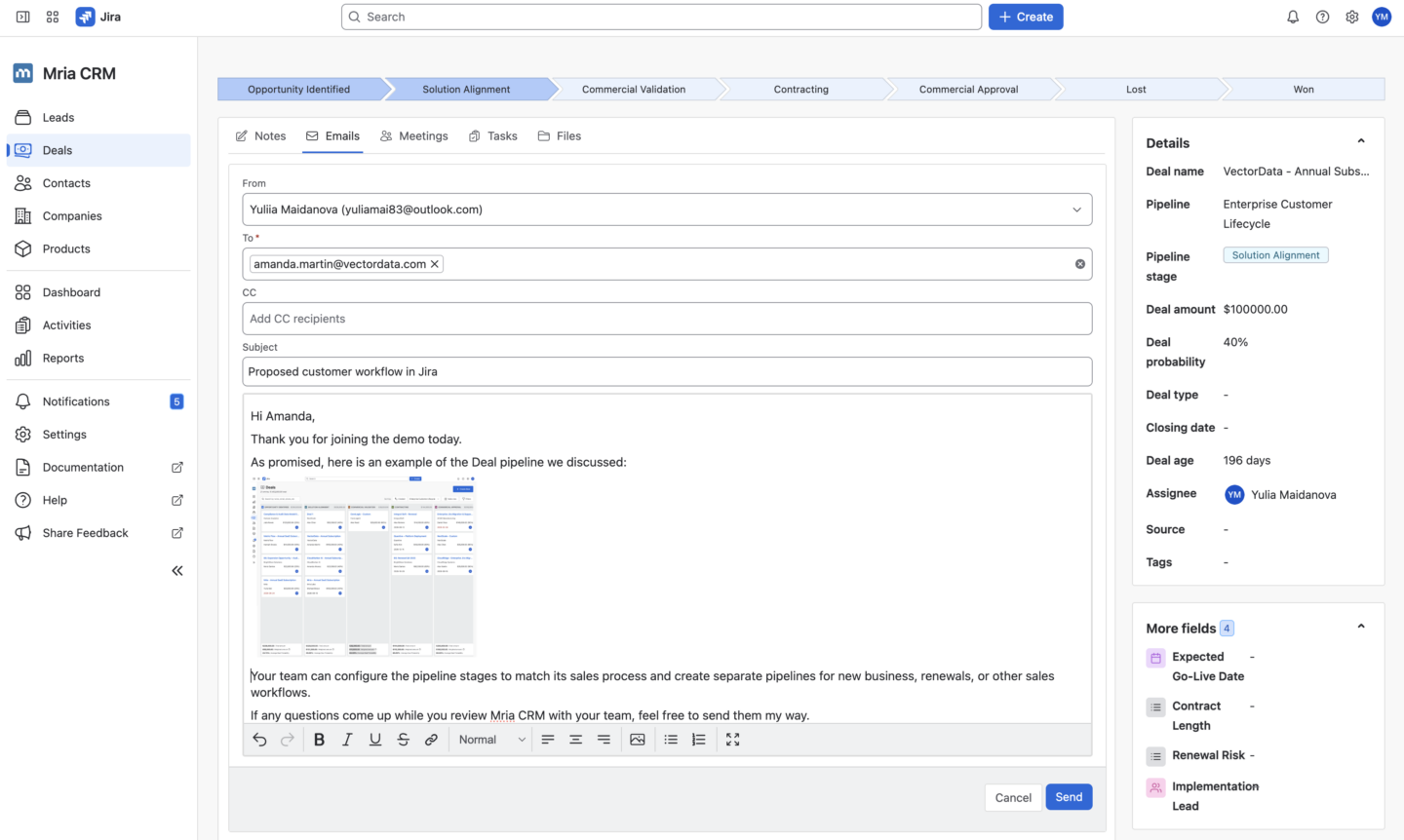 Images in Emails Sent From Mria CRM